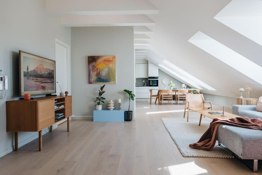 Ferienwohnung Beautiful Penthouse With An Ocean View In Bergen Exterior foto